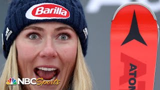 Shiffrin wins by huge margin for slalom 4peat in Killington  NBC Sports [upl. by Enirhtak]