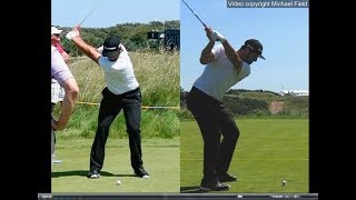 Jon Rahm golf swing  Long Iron faceon amp downtheline July 2017 [upl. by Froh]