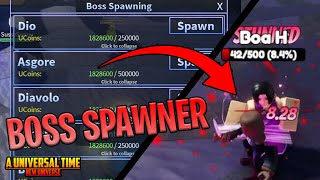 AUT How To SPAWNSUMMON ALL Bosses EASILY Roblox A Universal Time [upl. by Sergeant]