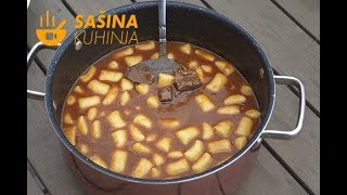 Vinski gulaš recept Goulash Recipe Red Wine  Sašina kuhinja [upl. by Demah]