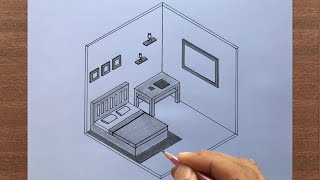 How to Draw an Isometric Room [upl. by Yelad652]