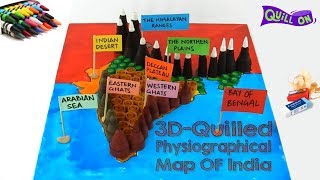 Physiographical Map of India  Geography Project [upl. by Sudnor]