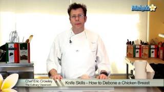 Knife Skills  How to Debone a Chicken Breast [upl. by Elehcar734]