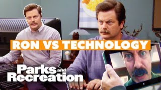 Ron Swanson Hates Technology  Parks and Recreation [upl. by Eylloh297]