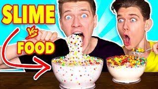 Making FOOD out of SLIME Learn How To Make DIY Slime Food vs Real Edible Candy Food Challenge [upl. by Rowney]