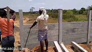 Installation of precast concrete fence post diy [upl. by Aday335]