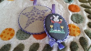 How to finish a cross stitch pieces into a round or oval ornament [upl. by Allix]