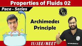 Properties of fluids 02  Hydrostatics  Archimedes principle Buoyancy floatation 11  JEE  NEET [upl. by Nehr]