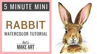 Rabbit Five Minute Mini Watercolor Tutorial [upl. by Hacissej]