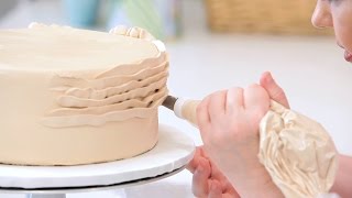 How to Pipe Ruffles on a Cake [upl. by Enirok698]