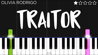 Olivia Rodrigo  traitor  EASY Piano Tutorial [upl. by Mas]