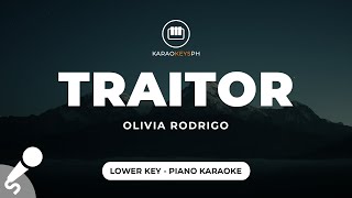 traitor  Olivia Rodrigo Lower Key  Piano Karaoke [upl. by Marjy]