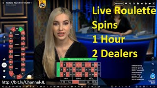 Live Roulette Spins 1 Hour 2 Dealers Roulette Azure [upl. by Llekcor]