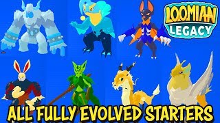 I Got All FULLY EVOLVED Starters in Loomian Legacy Roblox  Level 34 Moves Stats amp Looks [upl. by Llenrahc]