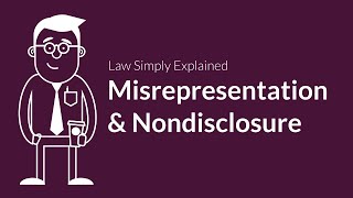 Misrepresentation and Nondisclosure  Contracts  Defenses amp Excuses [upl. by Uphemia]