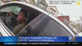 Chemical Flaming Molotov Cocktail Thrown At NYPD Officers During Traffic Stops In Brooklyn [upl. by Williamson]