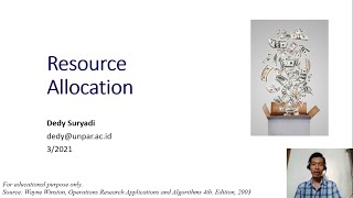 Week22 ResourceAllocation Problem Dynamic Programming [upl. by Atteynek]