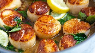 Perfect Seared Scallops Recipe [upl. by Enerahs248]