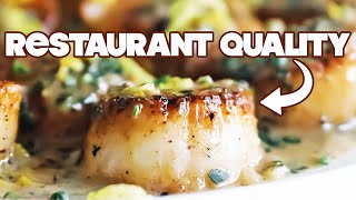 Perfect Pan Seared Sea Scallops Recipe  Lemon Chive Butter [upl. by Nnylatsirk]