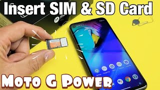 Moto G Power How to Insert SIM Card amp SD Card [upl. by Yeldua]