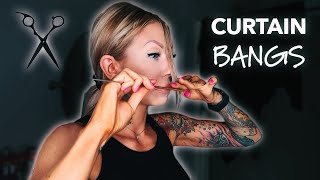 How to Cut Curtain Bangs  Easy DIY [upl. by Nossaj815]