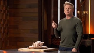 Gordon Ramsay Carves a Chicken Blindfolded  Masterchef [upl. by Genesia]