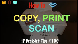 How to Copy Print amp Scan with HP DeskJet Plus 4100 Printer [upl. by Niattirb465]