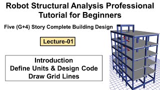 1 Complete building design in Robot Structural Analysis Professional tutorial for beginners [upl. by Macnamara515]