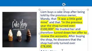 How to apply misrepresentation Liam cupcake scenario [upl. by Andie]