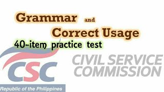 40item test Grammar and Correct Usage  Civil Service Exam any English exam [upl. by Reviere981]