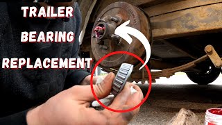 How To Replace Trailer Wheel Bearing START to FINISH  How To Set and Repack Wheel Bearings [upl. by Ahsilek]