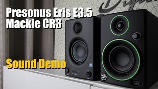 Presonus Eris E35 vs Mackie CR3  Sound Demo w Bass Test [upl. by Kcirred]