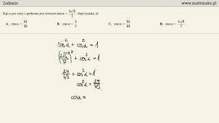 Zadanie  jedynka trygonometryczna [upl. by Sabec]