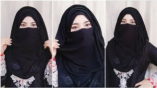 Summer Hijab Tutorial with Niqab  Full Coverage  Layers Hijab Tutorial  Hijab Tutorial [upl. by Eenaj]