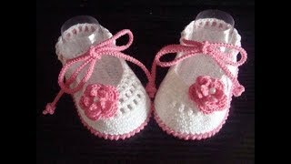 zapatitos de bebe a crochet 0 a 3 mesesBallet slippers [upl. by Roberts619]