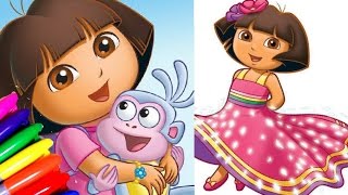 DORA THE EXPLORER Fairytale Adventure Coloring Page Fun for kids to learn Art COMPILATION [upl. by Mohamed479]