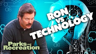 Ron Swanson VS Technology  Parks and Recreation  Comedy Bites [upl. by Ayekram917]