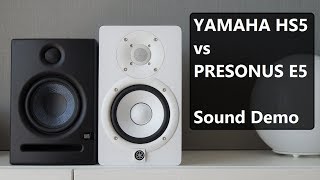 Yamaha HS5 vs Presonus Eris E5  Sound Demo [upl. by Melena]