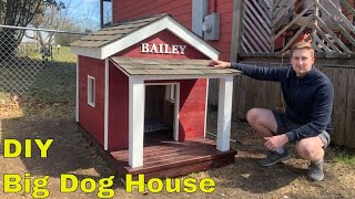 DIY Big Dog House Build Traditional Style [upl. by Adyeren]