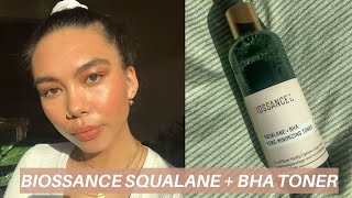 New Biossance Squalane  BHA Pore Minimizing Toner  Review amp Demo [upl. by Saval]