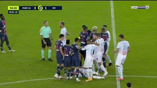 PSG vs Marseille Brawl 5 Red Cards [upl. by Miner]