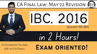 CA Final Law IBC 2016 Quick Revision [upl. by Junna820]