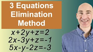 Solving Systems of 3 Equations Elimination [upl. by Tomi]