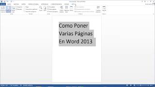 Como Poner Varias Páginas En Word 2013 [upl. by Atsahc]