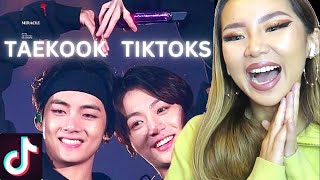 TAEKOOK TAKEOVER 🐻🐰TIKTOK COMPILATION  REACTION [upl. by Llerad]