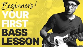 Beginner Bass Lesson Your Very First Steps [upl. by Immak901]