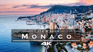 Monaco Côte dAzur 🇲🇨  by drone 4K [upl. by Mcquoid]