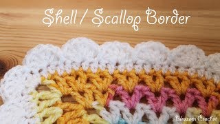 Easy crochet Shell  Scallop Border [upl. by Lorinda199]