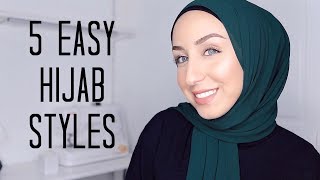 QUICK AND EASY HIJAB STYLES  Cotton Jersey amp Chiffon Tutorial [upl. by Adamo]