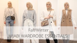 Top 10 Hijabi Wardrobe Essentials  FallWinter Outfit Ideas [upl. by Marcile896]